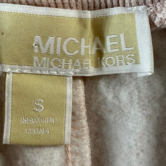 Michael Kors Women's Joggers Size Small Pink MK AOP Stretch Waist All Over Print - Picture 4 of 10